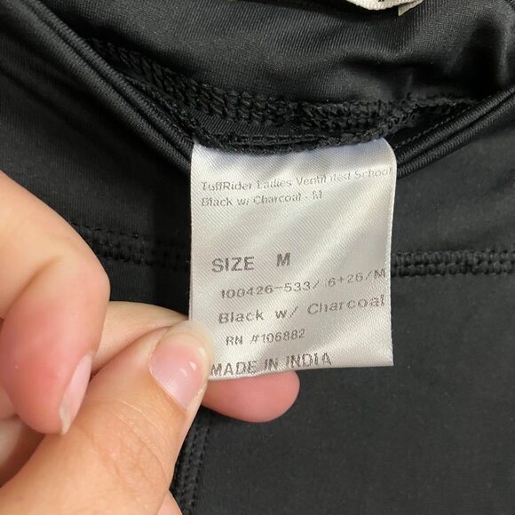 TuffRider Ladies Medium Black/Charcoal Ventilated Schooling Knee Patches Tights - Picture 6 of 11